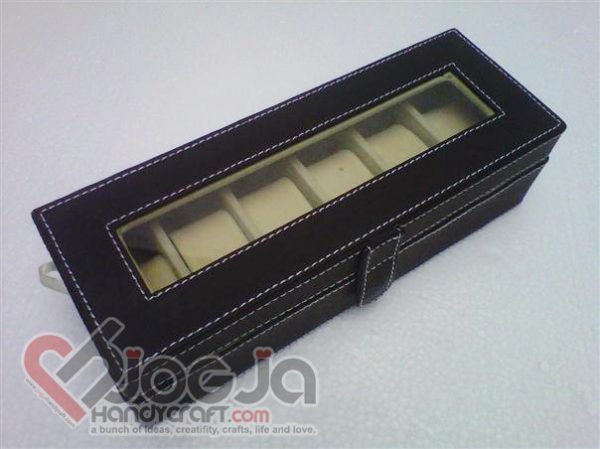 Box Jam Tangan Isi 6 Black Inner Red