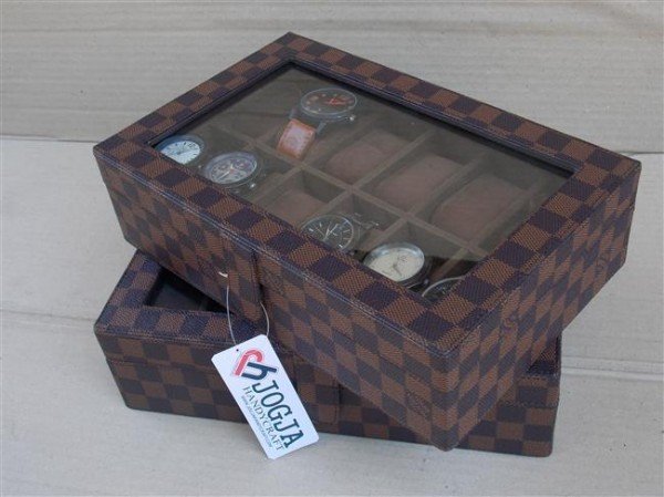 LV DAMIER WATCH BOX ORGANIZER FOR 12 WATCHES