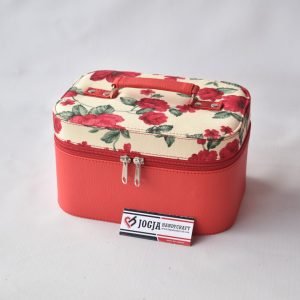 Makeup Pouch - Tas Tempat Kosmetik Cantik Motif Red Flower - Beautycase