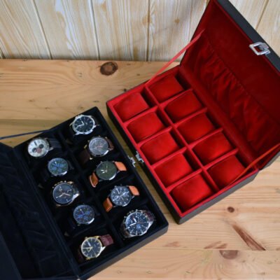 10 Slot Watch Box With Lock - Kotak Tempat Jam Tangan Isi 10 Jumbo - Gambar 3