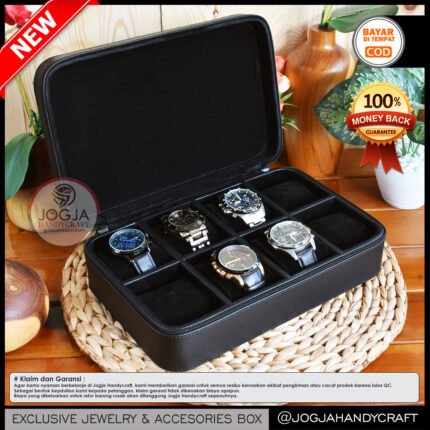 8 Slots PREMIUM Travel Watch Box For Sport Watches - Tempat Jam Tangan Travel Jumbo