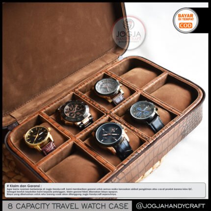 8 Slots PREMIUM Travel Watch Box For Sport Watches - Tempat Jam Tangan Travel Jumbo