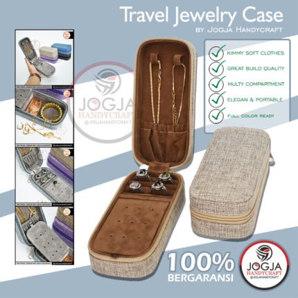 Travel Mini Jewelry Box Tempat Penyimpanan Perhiasan Emas & Aksesoris Kalung, Cincin, Anting, Gelang