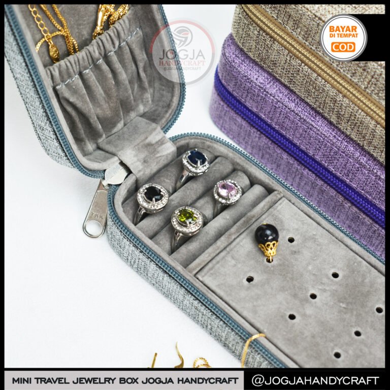Travel Mini Jewelry Box Tempat Penyimpanan Perhiasan Emas & Aksesoris Kalung, Cincin, Anting, Gelang