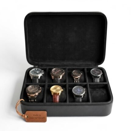 BJT08EX - Premium Travel Watch Case - Kotak Tempat Jam Tangan Sport Premium Full Black (2)