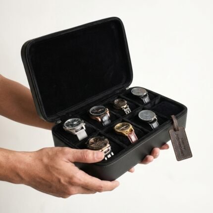 BJT08EX - Premium Travel Watch Case - Kotak Tempat Jam Tangan Sport Premium Full Black (2)