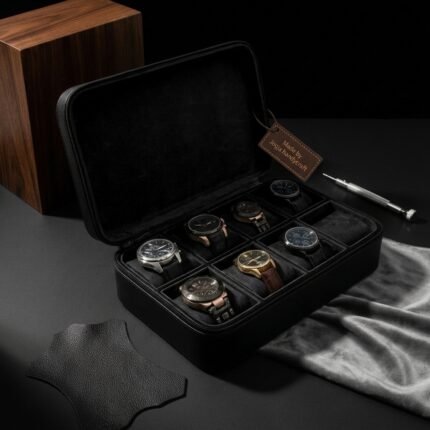 BJT08EX - Premium Travel Watch Case - Kotak Tempat Jam Tangan Sport Premium Full Black (2)