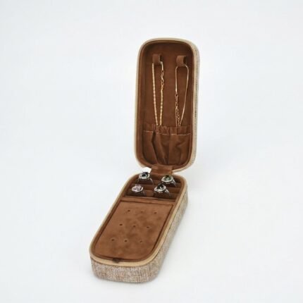 Travel Mini Jewelry Box Tempat Penyimpanan Perhiasan Emas & Aksesoris Kalung, Cincin, Anting, Gelang