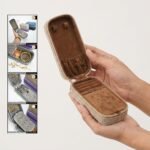 Travel Mini Jewelry Box Tempat Penyimpanan Perhiasan Emas & Aksesoris Kalung, Cincin, Anting, Gelang