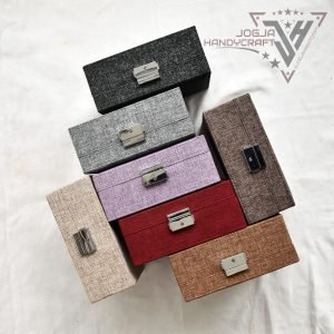 Medium Luxury Jewelry Box Kotak Tempat Perhiasan Lengkap Double Layer - Gambar 8