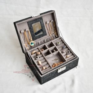 Medium Luxury Jewelry Box Kotak Tempat Perhiasan Lengkap Double Layer - Gambar 10