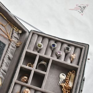 Medium Luxury Jewelry Box Kotak Tempat Perhiasan Lengkap Double Layer - Gambar 6