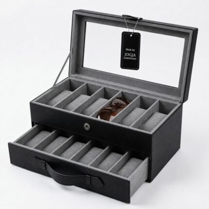 Kotak Penyimpanan Kacamata PU Leather Premium
