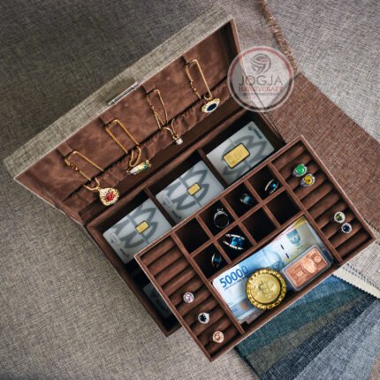 Premium Luxury Jewelry Box Double Layer - Kotak Perhiasan Premium - gambar 5