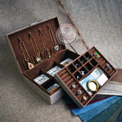 Premium Luxury Jewelry Box Double Layer - Kotak Perhiasan Premium - gambar 7