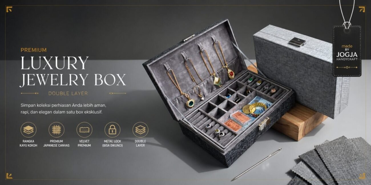 Luxury Jewelry Box Premium Double Layer dari Jogja Handycraft